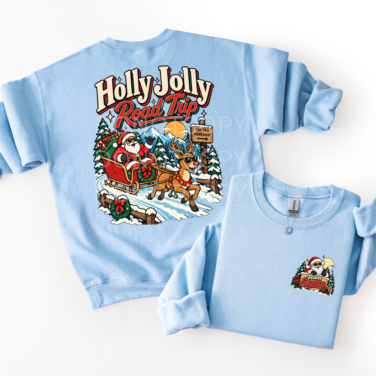 Holly Jolly Road Trip- Vintage Sweatshirt