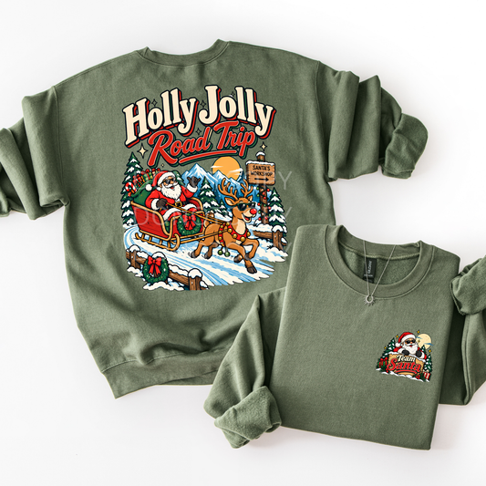 Holly Jolly Road Trip- Vintage Sweatshirt