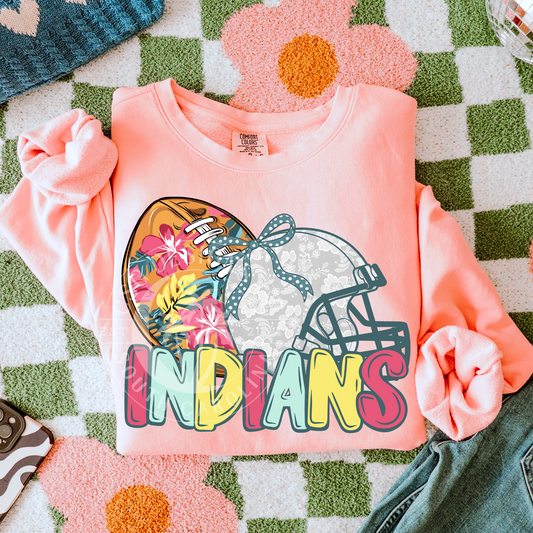 Indians-Floral Football Mascot