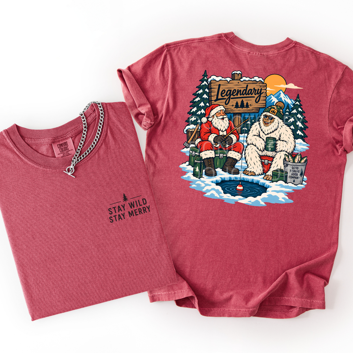 Santa & Abominable Snowman- Tshirt