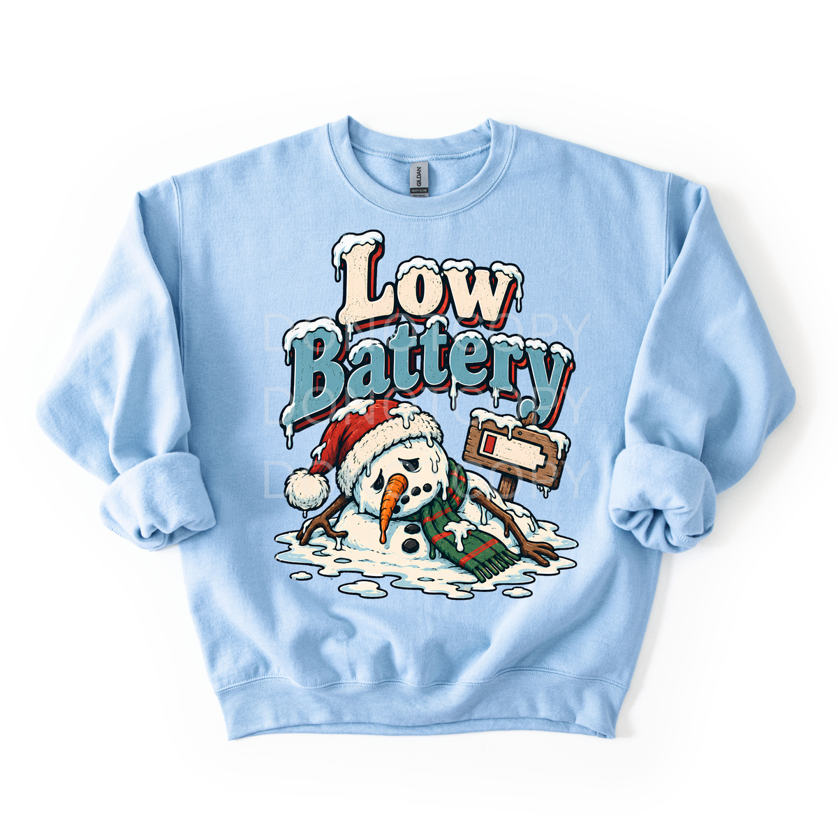 Low Battery- Snowman Sweatshirt