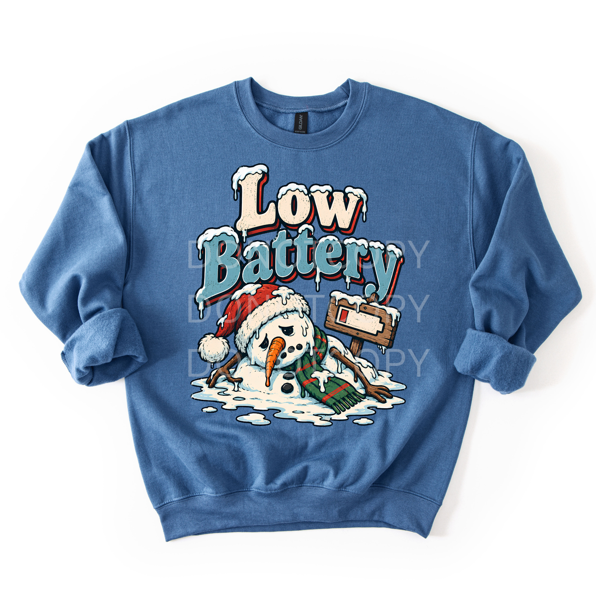Low Battery- Snowman Sweatshirt