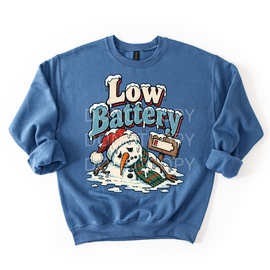 Low Battery- Snowman Sweatshirt