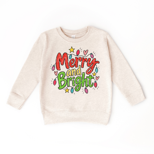 Merry & Bright Doodle- YOUTH Tee or Sweatshirt