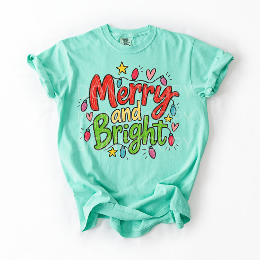 Merry & Bright Doodle- Tshirt