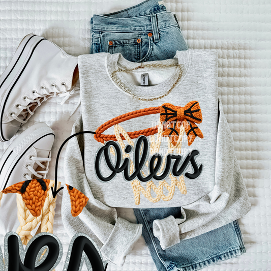 Oilers-Basketball Faux Yarn Mascot- PNG