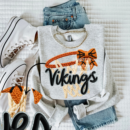 Vikings Basketball Faux Yarn Mascot- PNG