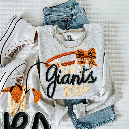 Giants-Basketball Faux Yarn Mascot- PNG