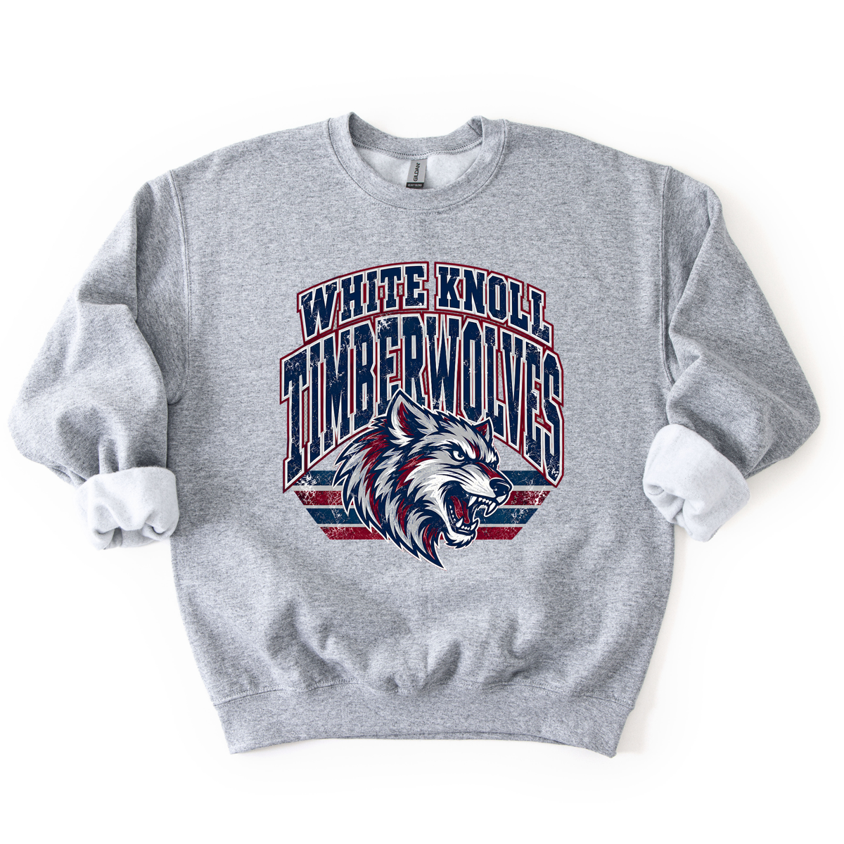 White Knoll Vintage Mascot Sweatshirt- ADULT