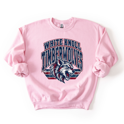 White Knoll Vintage Mascot Sweatshirt- ADULT