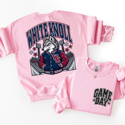White Knoll Football Mascot Sweatshirt- ADULT