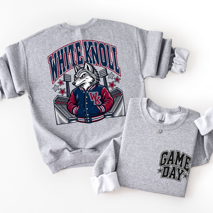 White Knoll Football Mascot Sweatshirt- ADULT