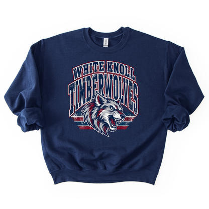 White Knoll Vintage Mascot Sweatshirt- ADULT