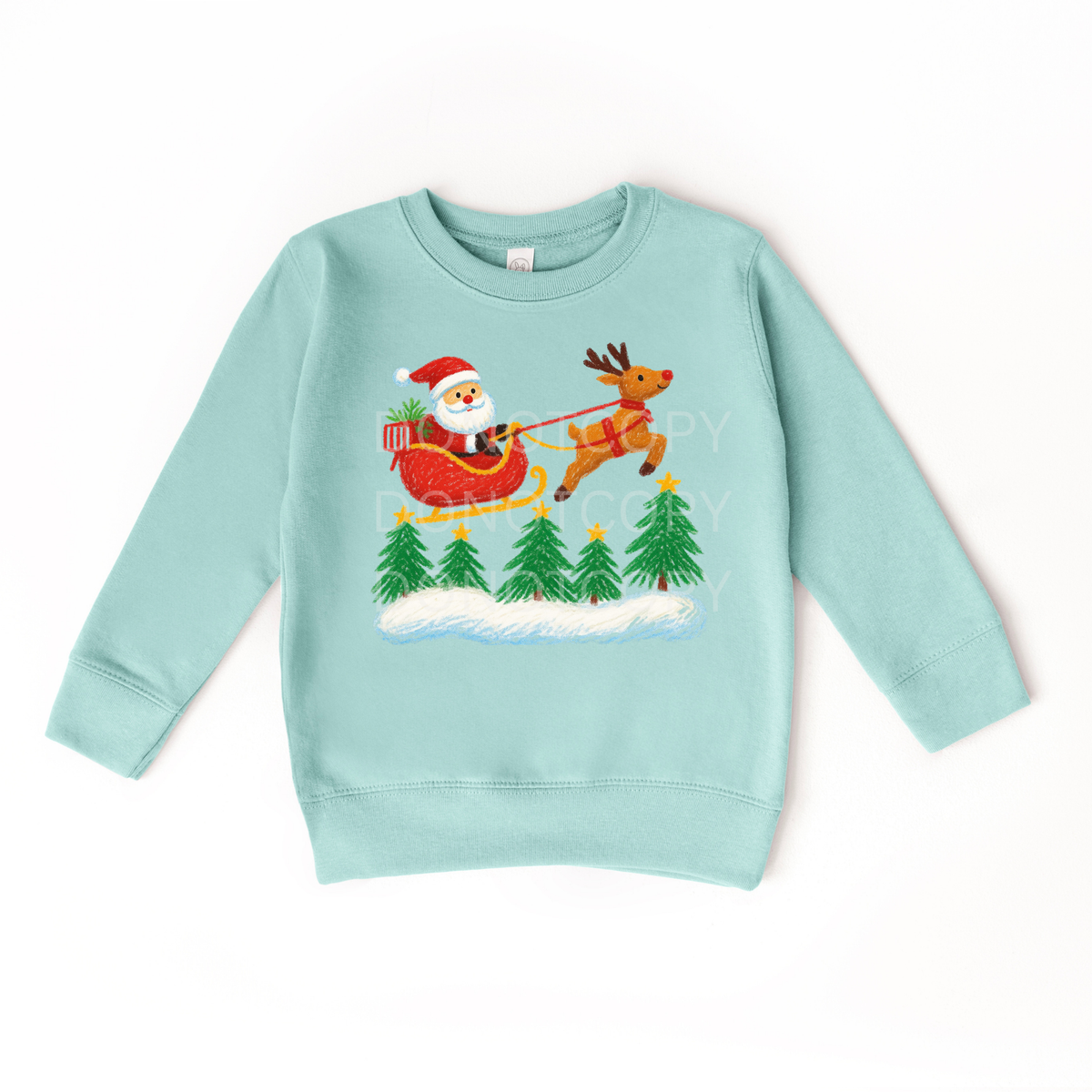 Santa & Sleigh Doodle- YOUTH Tee or Sweatshirt