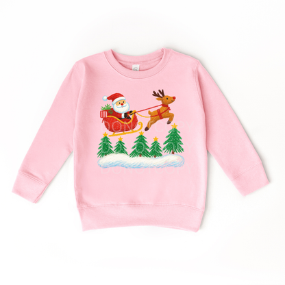 Santa & Sleigh Doodle- YOUTH Tee or Sweatshirt